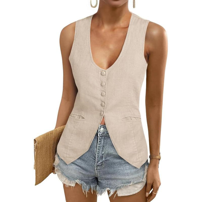 Rosalie Gold Button Waistcoat